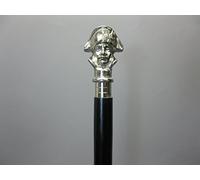 Militaire bois Canne Canne Bâton de marche Napoleon 94 cm avec poignée en métal argentés Walking Clé M 91