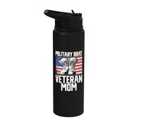 Militaire Brat Veteran Mom Veteran Stainless Steel Insulated Water Bottle