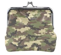 Militaire Camouflage Armée Vert Cuir Portefeuille Titulaire Femmes Kiss Lock Boucle Changement Sac à Main pour Filles, Militaire Camouflage Army Green, Classique, Militaire Camouflage Militaire Vert