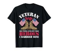 Militaire, époux, vétéran, épouse, J'Ai épousé Mon héros Patriotique T-Shirt