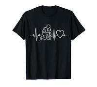 Militaire Heartbeat EKG Pulse Soldat Line Art Vétéran T-Shirt