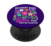 Militaire Kid Pissenlit fleurit là où Ils sont plantés Violets PopSockets PopGrip Adhésif