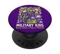 Militaire Kid Pissenlit fleurit là où Ils sont plantés Violets PopSockets PopGrip Adhésif