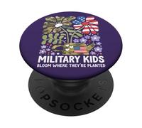 Militaire Kid Pissenlit fleurit là où Ils sont plantés Violets PopSockets PopGrip Adhésif