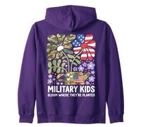 Militaire Kid Pissenlit fleurit là où Ils sont plantés Violets Sweat à Capuche