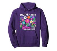 Militaire Kid Pissenlit fleurit là où Ils sont plantés Violets Sweat à Capuche