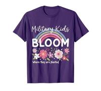 Militaire Kid pissenlit fleurit là où ils sont plantés violets T-Shirt