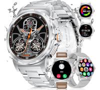 Militaire Montre Connectée Homme,1.43"" Amoled Smartwatch Homme Avec Appel Bluetooth Pour Android Ios 123+ Sportifs, Moniteur De Fréquence Cardiaque Sommeil, Ip68 Étanche, 3 Bracele[Bra570961]