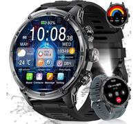 Militaire Montre Connectée Homme Avec 1,85"" Hd Grand Écran/Led Lampe/710Mah Batterie,Smartwatch Homme Avec 100+ Modes Sportifs,2