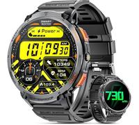 Militaire Montre Connectée Homme Avec Appels Bluetooth Écran Hd 1.85"",730Mah Ip68 Étanche Tracker De Fitness Avec Lampe De Poche