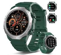 Militaire Montre Connectée Homme Femme avec Appel Bluetooth, 1.39" HD Smartwatch Motre Sport avec 110+ Modes Sportifs, Podometre Cardiofrequencemetre Sommeil, Etanche IP68 pour Android/iOS, Vert