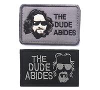 Militaire Patchs Moral tactique Emblème Broderie Patchs d'insigne Décoratif Appliqué pour sac à dos chapeau gilet (The Dude Abides)
