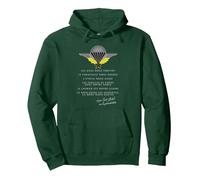 Militaire Saint-Michel Patron Parachutiste France armée Sweat à Capuche, Unisexe pour Adultes, Vert Forêt, XL