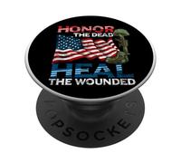 Militaire Service Honor The Dead Heal The Wounded Warrior PopSockets PopGrip Adhésif