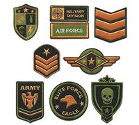 Militaire Set 9 Pièces - Ecusson thermocollant patches appliques