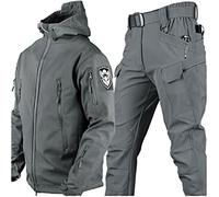 Militaire Tactique Hommes Combat Uniforme Étanche Armée Combat Costume Ensembles Camouflage Softshell Veste Pantalon Chasse Vêtements,Gris,XXXL