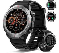 Military Smart Watch For Men And Women With Bluetooth Calling, 1.39 Inch Hd Smartwatch With 110+ Sports Modes, Pedometer Heart Rate Monitor, Waterproof Ip68 For Android/Ios, Black