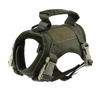 Military Tactical Adjustable Nylon Working Cat Dog Darness avec Poignée pour Chihuahua Shiba Inu Pug Yorkie,Vert