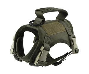 Military Tactical Adjustable Nylon Working Cat Dog Darness avec Poignée pour Chihuahua Shiba Inu Pug Yorkie,Vert