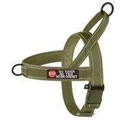 Military Tactical No Pull Reflective Dog Safety Harness with Stickers for Shiba Inu Pug Labrador Bulldog Greyhound,Vert,XL
