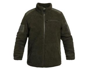 Military Wear Tactical Teddyfleece Vert Olive XL | Veste Tactique avec 5 Poches | Polaire Militaire avec Velcro | Équipement Forces Spéciales et Survie | 100% Polyester