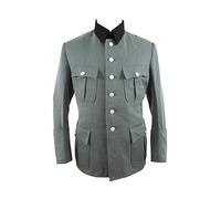 Militaryharbor WW2 WWII German Elite M36 officer Gabardine tunic black collar 6 buttons-6XL