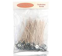 MILIVIXAY Lot de 100 mèches ECO 4 pour Bougies de soja, mèches en Coton et Papier de 15,2 cm, pré-cirées et à onglets, mèche écologique pour la Fabrication de Bougies de soja.