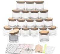 MILIVIXAY - Lot de 20 bocaux en verre transparent de 113 ml pour bougies avec couvercles et kit de fabrication de bougies - Petits bocaux vides pour la production de bougies