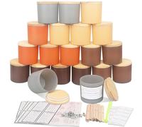 MILIVIXAY Lot de 20 pots à bougies d'automne de 118 ml avec couvercles et kits de fabrication de bougies - Petits pots vides pour la fabrication de bougies - Récipients à épices et à poudre