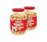 Milk-Bone MaroSnacks Lot de 2 friandises pour petit chien avec véritable moelle osseuse, boîte de 1,2 l