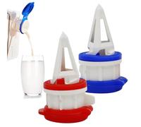 Milk Bottle Pourer - 2-Pack Milk Diverter | MilkSpout, Leak Preuve Pouring With Lid Hand Tool Family Gathering, Top Pourers, Liquor Bottle Pourers, Anti-Spray Drinks Box Diverter Reusable