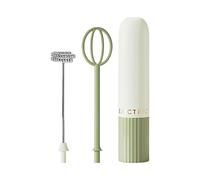Milk Frother - Cordless Battery Operated Electric Handheld Mixer | Foam Maker Whisk Drink Mixer | For Coffee Egg Drinks Cocoa Cream Baking Home Kitchen Cafe Bar Two Interchangeable Heads Latte Dessert