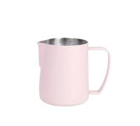 milk frothing pitcher, Pichet à mousse de lait en acier inoxydable, 400/600ml, pichet artistique for Cappuccino Latte, accessoires Barista for la maison,for coffee machines(600ml Pink)