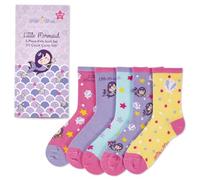 Milk&Moo Little Mermaid Lot de 5 chaussettes pour enfant, taille 27-30, design doux et ludique, doux pour la peau et confortables, multicolores, 27-30