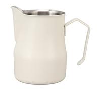 Milk Pitcher 304 Acier Inoxydable 350ml - Pichet à Latte avec Bec Verseur Anti - Goutte, Durable et Facile à Nettoyer - Parfait pour, Café et Usage Bureau (Blanc mat 350 ml)