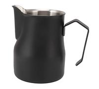Milk Pitcher 304 Acier Inoxydable 350ml - Pichet à Latte avec Bec Verseur Anti - Goutte, Durable et Facile à Nettoyer - Parfait pour, Café et Usage Bureau (Noir mat 350 ml)