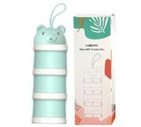 Milk Powder Dispenser, Portable Milk Powder Dispenser, Three Compartments Milk Powder Storage, Outdoor Milk Powder Dispenser for Outing, Camping, Travelling (Pink, Green)