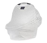 Milk Snob Housse originale 5 en 1 - Confidentialité accrue pour l'allaitement, siège auto pour bébé, porte-bébé, poussette, chaise haute, chariot de courses, transat auvent (rayure gris chiné)