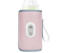 Milk Warmer - Fibre Cloth, Composite Heating Element | Constant Temp Warming Sleeve | Digital Display Breastmilk Warmer | For Boy Girl Dad Parent Home Nursery Long Trip Travel Winter Outing, rose