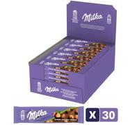 Milka - 1 Présentoir de 30 barre de Chocolat au Lait et noisettes - (30x45g)