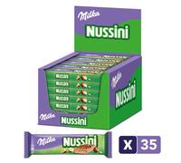 Milka - 1 Présentoir de 35 barres de Milka Nussini - Gaufrette Croustillante aux Noisettes enrobée de Chocolat - (35x31,5g)