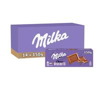 Milka - 14 boîtes de 2 sachets de Choco Biscuits - Biscuits petit beurre nappés au chocolat au lait - (14x150g)