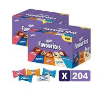 Milka - 2 boîtes de Favourites - Assortiment de 108 chocolats MMMAX Cheesecake, Toffee & Nuy, Milkinis - (2x1kg)