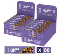 Milka - 2 Présentoirs de 30 barre de Chocolat au Lait et noisettes - (2x30x45g)