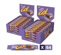 Milka - 2 Présentoirs de 32 barres de Milka LEO GO - Gaufrette Croustillante enrobée de Chocolat au Lait et Biscuit - (2x32x48g)