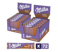Milka - 2 Présentoirs de 36 de barres Milka Peanut & Caramel - Barre au Chocolat et Éclats de Cacahuètes au Caramel - (2x36x37g)