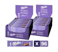 Milka - 2 Présentoirs de 48 barres chocolatées - Mini Tablette Chocolat au Lait - Format mini à emporter - (2x48x25g)