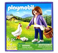Milka 2020-70372 Playmobil Figurine femme avec poulet et œufs