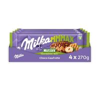 Milka - 4 Tablettes MMMax de chocolat au lait gaufrettes aux éclats de noisettes Nussini - (4x270g)
