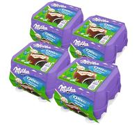 Milka - 4 Œufs Coques Chocolat et Oreo - Œufs de Pâques en Chocolat - Fourrés aux Éclats de Biscuit Oreo - Idée Cadeau - Chocolat à Offrir - 4 Boite de 128 g
